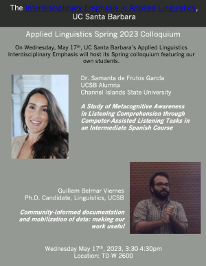 Applied Linguistics Colloquium 2023 flyer